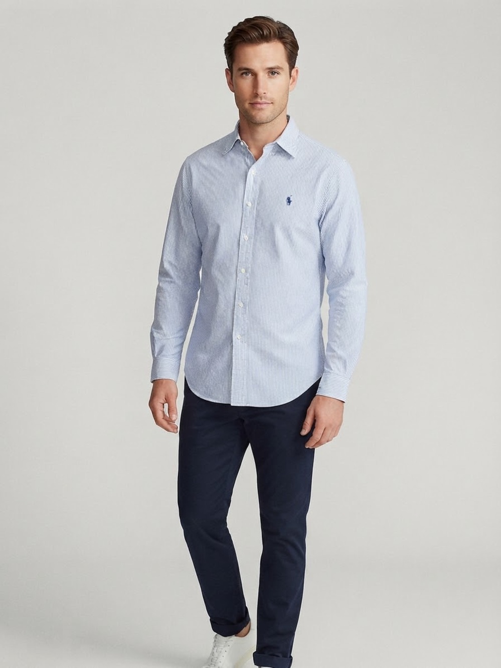 Ralph Lauren Light Blue Pinstripe Dress Shirt